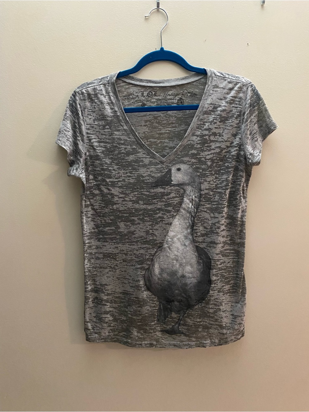 L.O.L. Vintage Heathered Gray Goose Graphic Tee